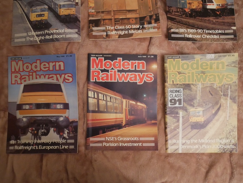 Modern Railways magazine x11: all issues from 1989 except Jan