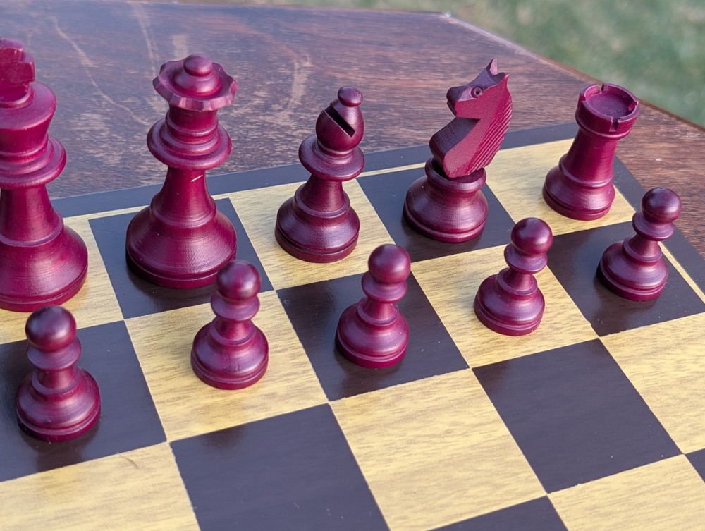 cavalier deluxe hand carved chess set vintage