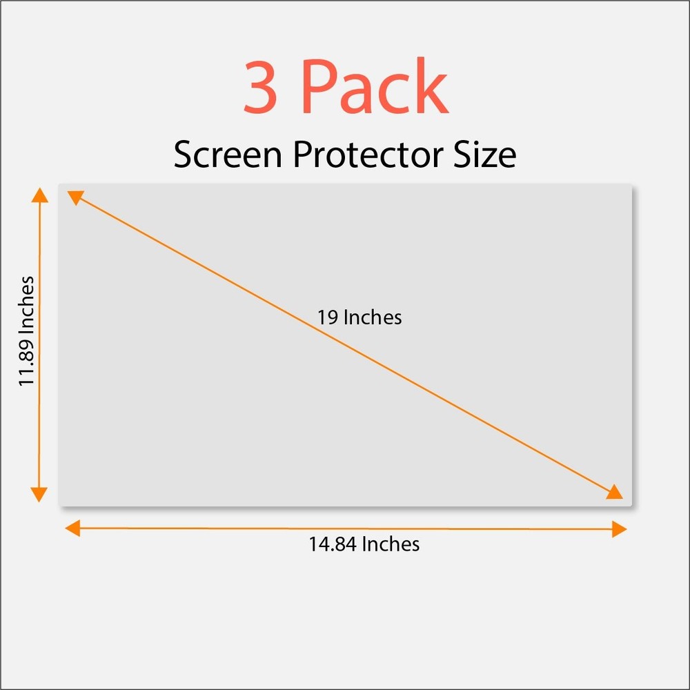 Anti Blue Light Screen Protector (3 Pack) for 19 Inches (Screen Measured Diag...