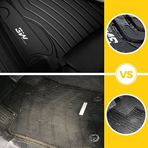  Floor Mats Compatible for Benz C-Class 2016 Black
