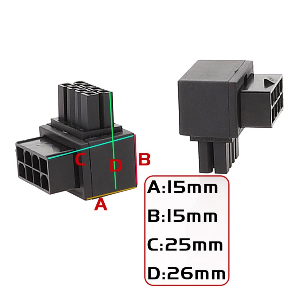 URTERYSER Mainboard adapter, GPU 8Pin Power Adapter 90 Degree Converter...