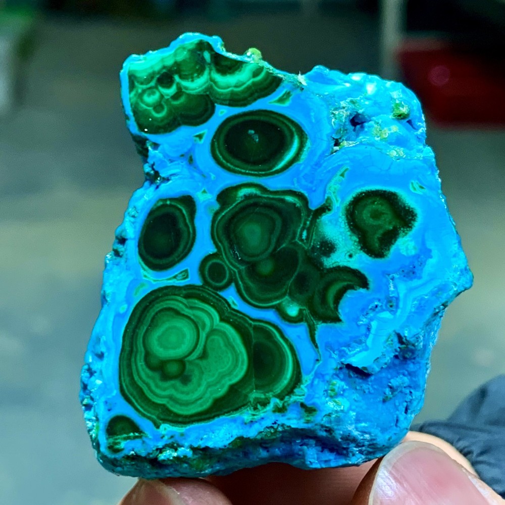 71G Natural Chrysocolla/Malachite transparent cluster rough mineral sample