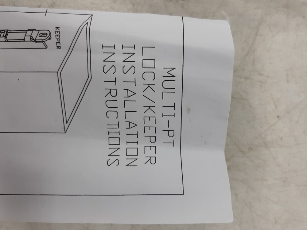 Multi-Point Lock Keeper Kit - White/Black, Replacement Hardware with Instruction