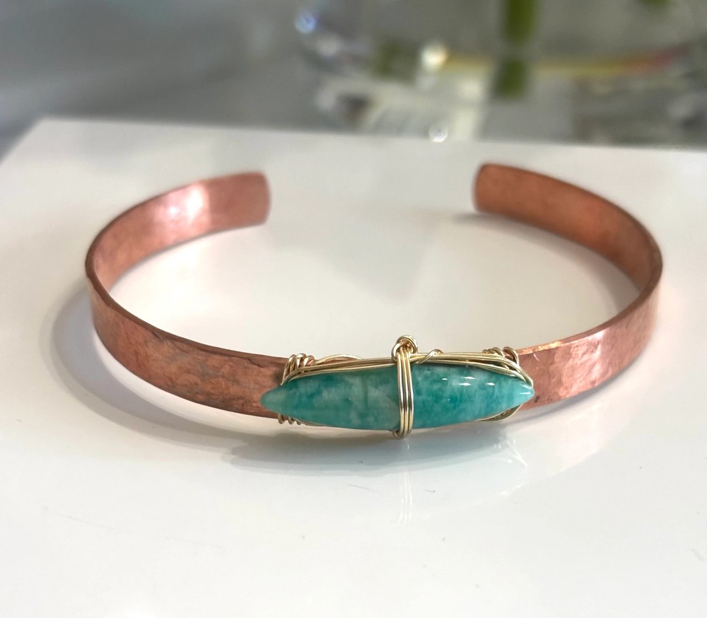 Dainty Amazonite Cuff Bracelet