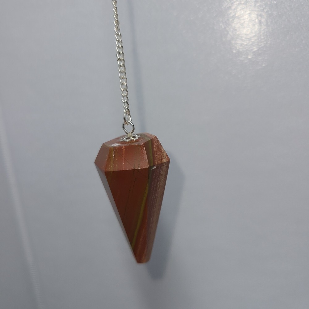 Red Jasper Faceted Cone Crystal Dowsing Pendulum Divination Tool