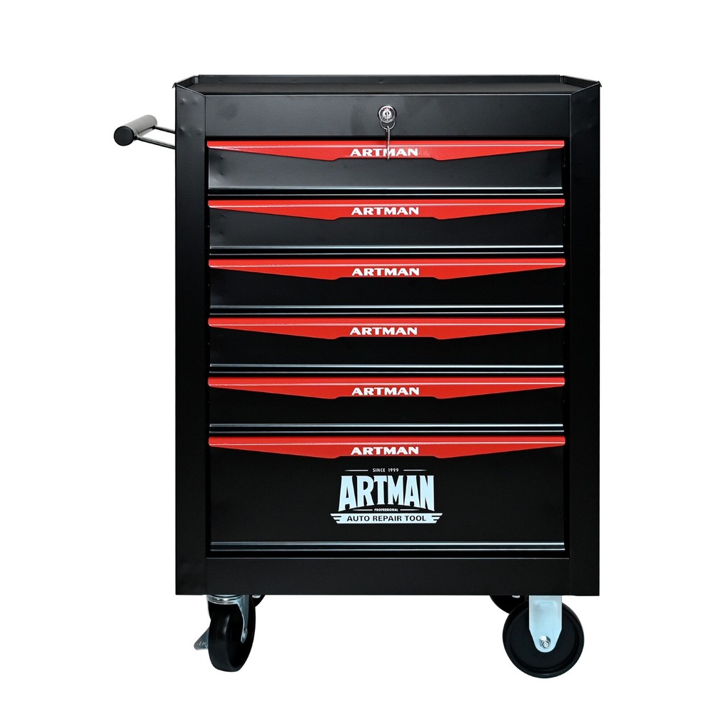 6 Drawer Rolling Tool Box Hardware Storage with Lock for Garage Workshop, DIY