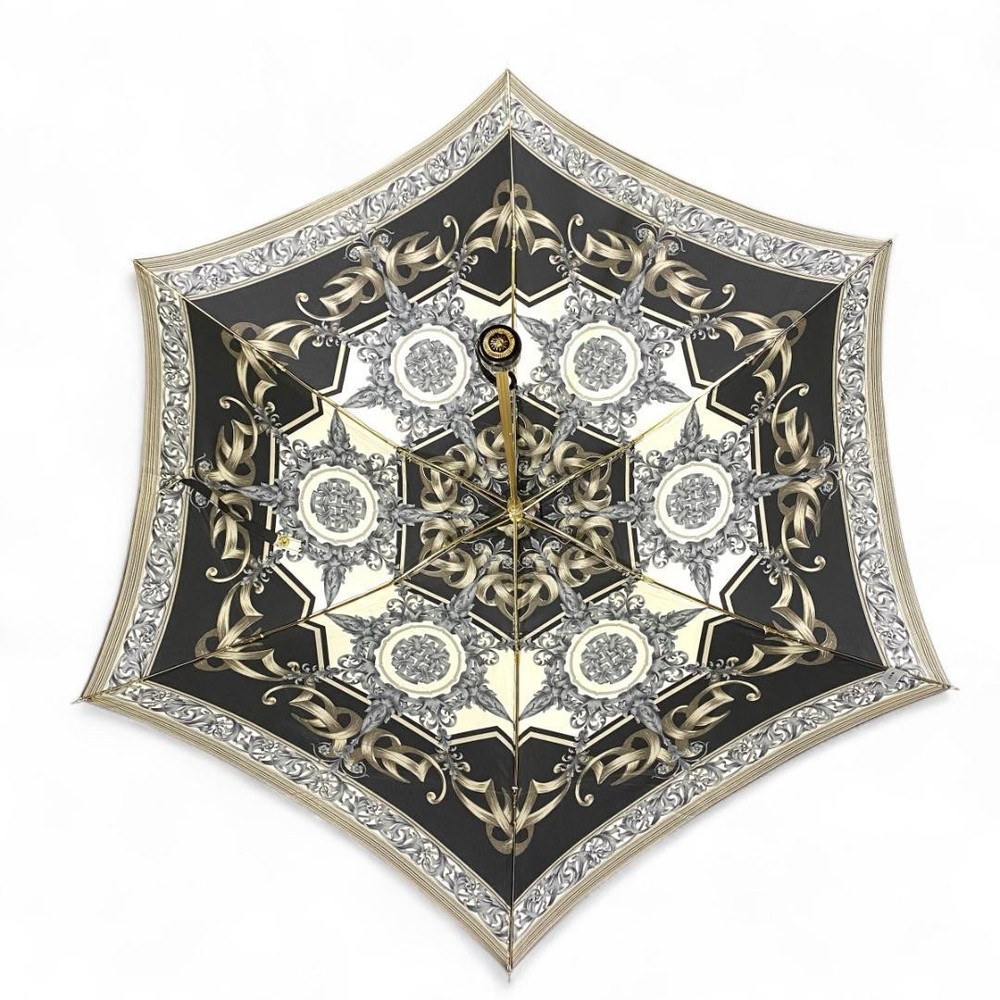 Authentic Vintage Gianni Versace Black Baroque pattern foldable umbrella