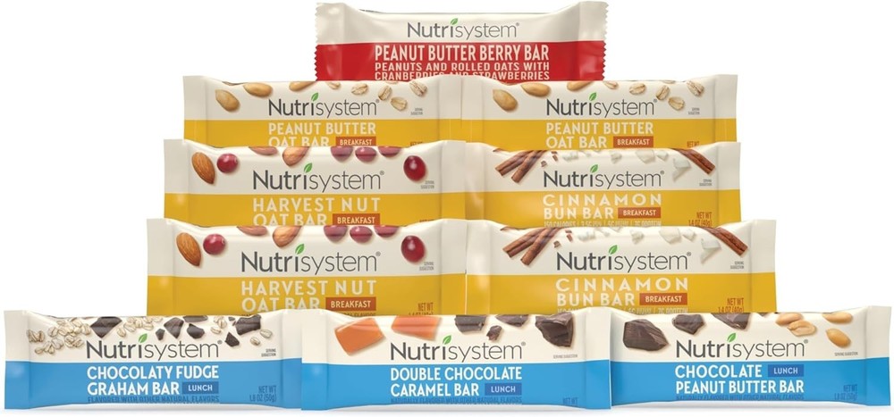 Nutritious Breakfast & Lunch Bar Assortment - 10 Bars Supporting Weight Loss