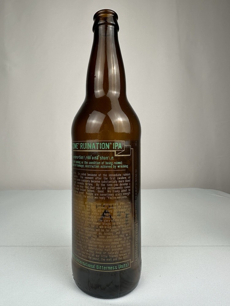 Stone Ruination India Pale Ale Bottle Empty