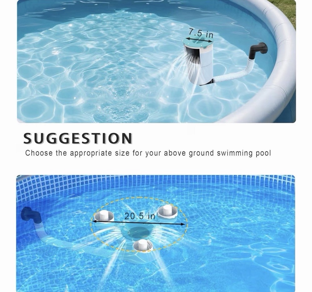 Surface Float Skimmer Upgrade No Installation Required Or Bracket + Filter Socks