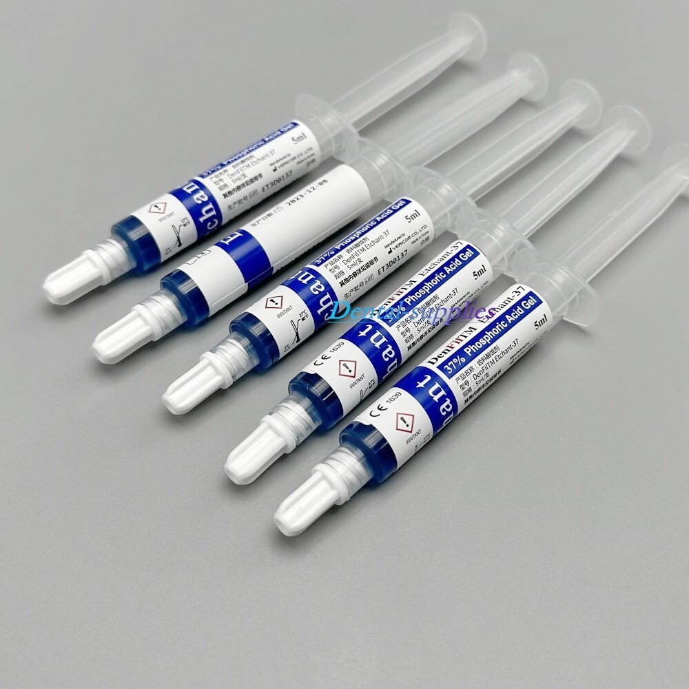 DenFil Etchant Dental 37% Phospharic Acid Etch Etching Gel Agent Syringe + Tips