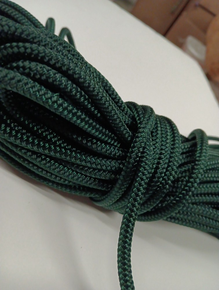 1/4 x 200 ft. Double Braid-Yacht Braid polyester rope. Hunter Green