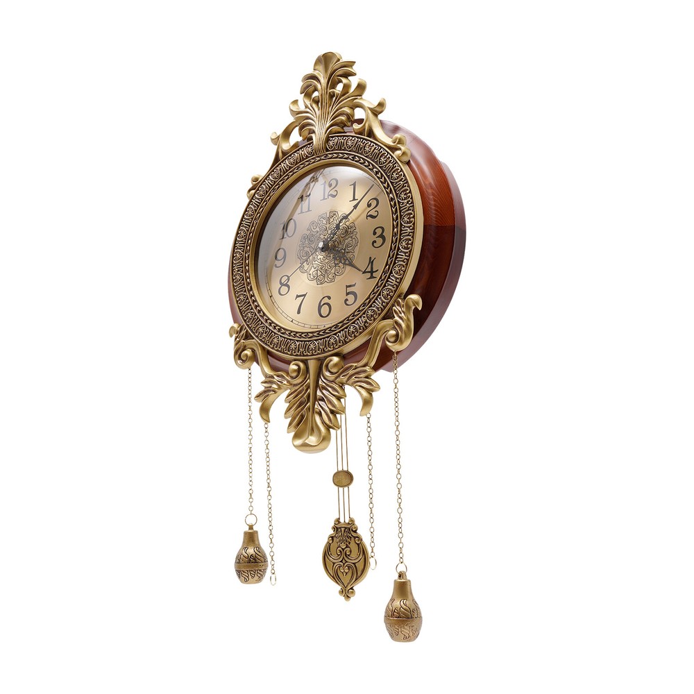 Retro Wall Clock with Pendulum Silent Wall Clock Battery Operated Wall Clock