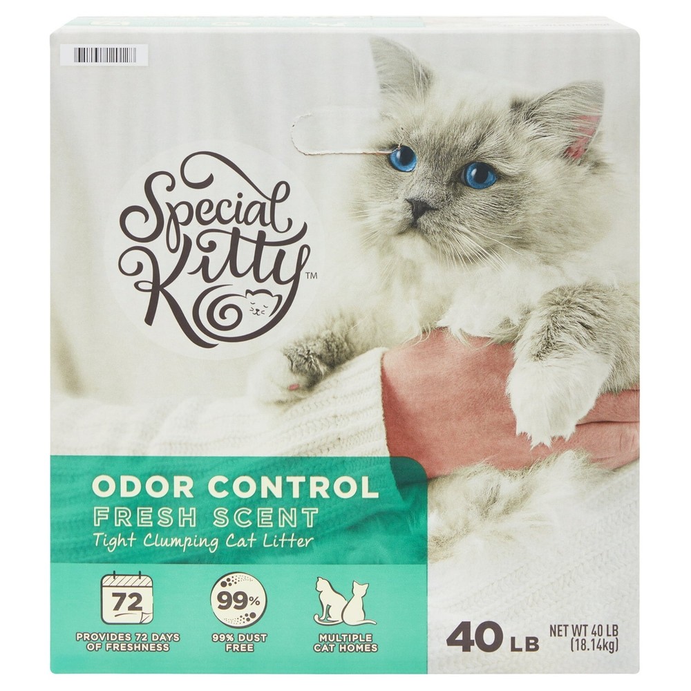 4 pack Special Kitty Odor Control Tight Clumping Cat Litter, Fresh Scent, 40 lb