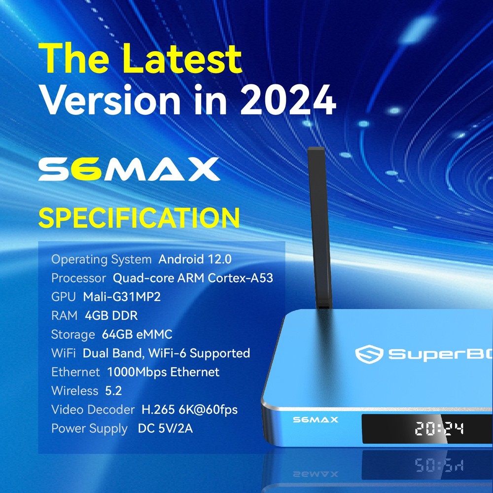 New SuperBox S6 Max Android Wireless Internet Portable Same-day ship upon order