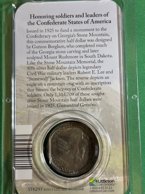 1925 Stone Mountain Commemorative Half Dollar (90% Silver)