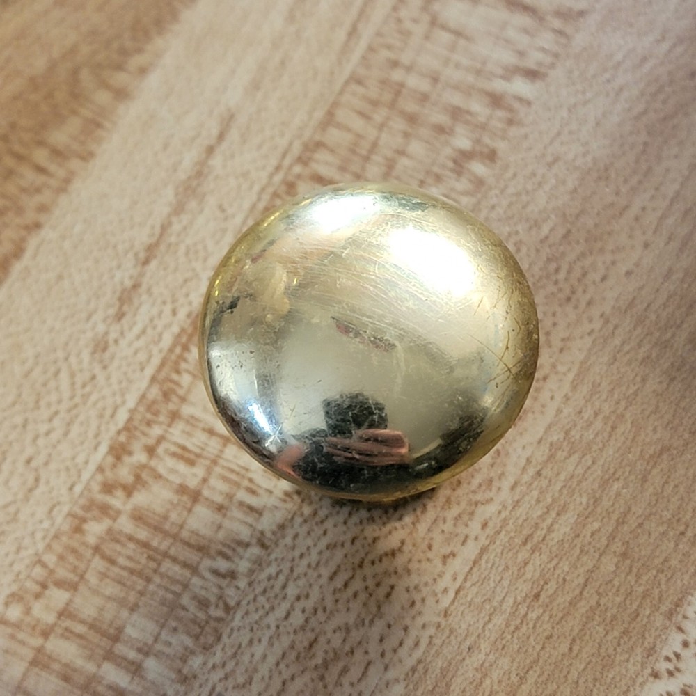 Reclaimed Polished Brass Knob Pull Drawer Handle 1" 1 single