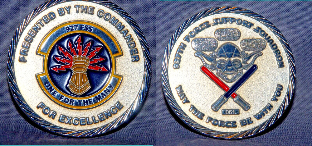 Big 50mm silver 927th Force Support Sqn Commander Presentation coin at MACDILL