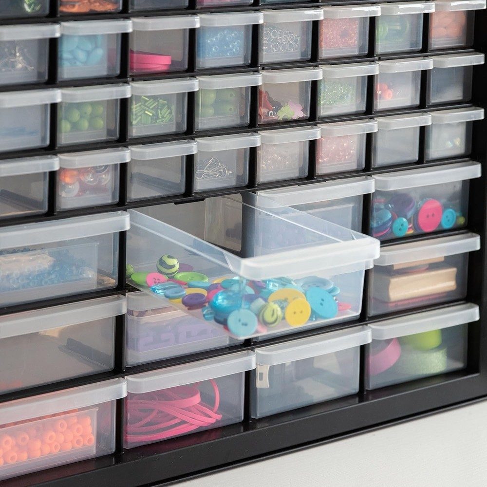 Stackable Storage Drawer Cabinet Small Parts Organizer Wall Mount Made USA