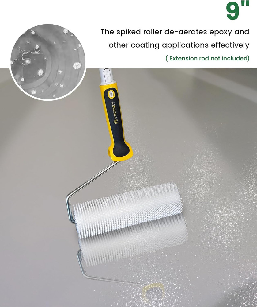Spiked Roller for Self Leveling Concrete, 9 Inch Epoxy Roller for Floor Coating,