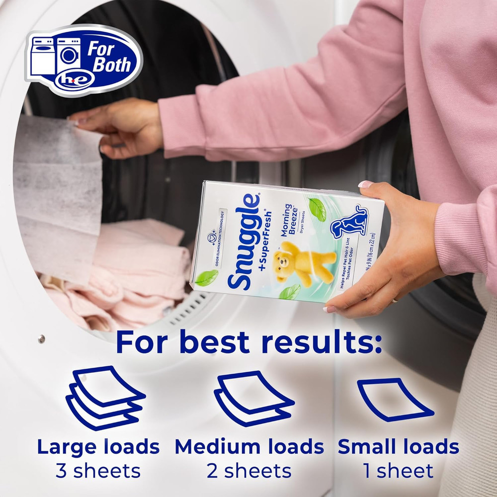 plus Superfresh Fabric Softener Dryer Sheets with Static Control and Odor Elimin