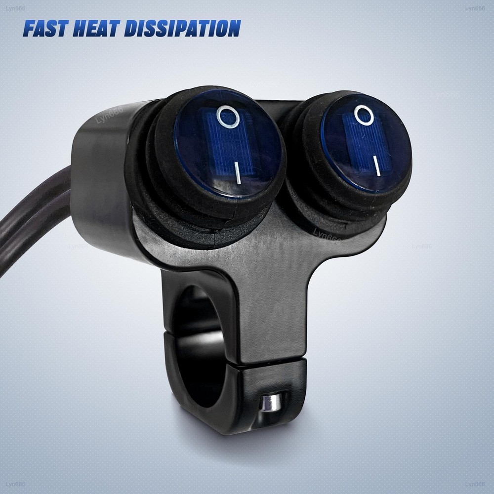 Motorcycle Handlebar Switch ATV Handlebar Light Switch Waterproof Double Cont...