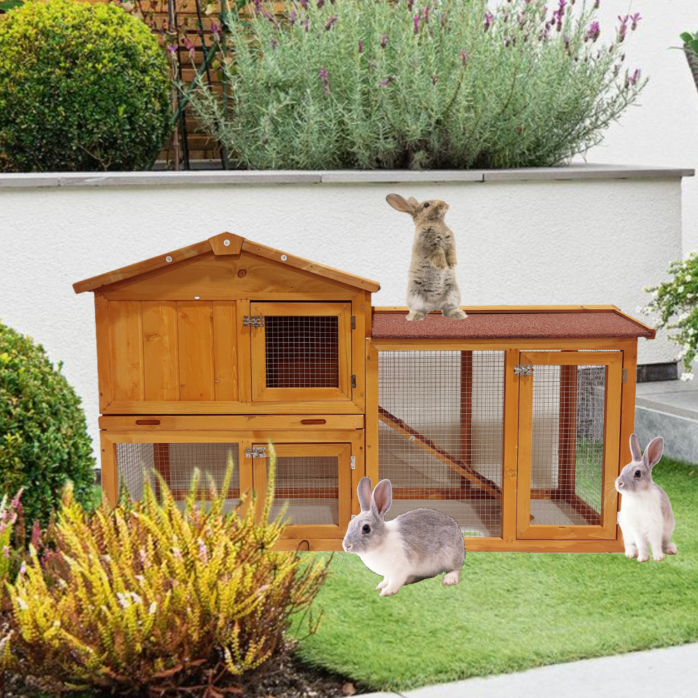 55”*33“ 2 layer Chicken rabbit cage Coops for Playground Wearable Strong