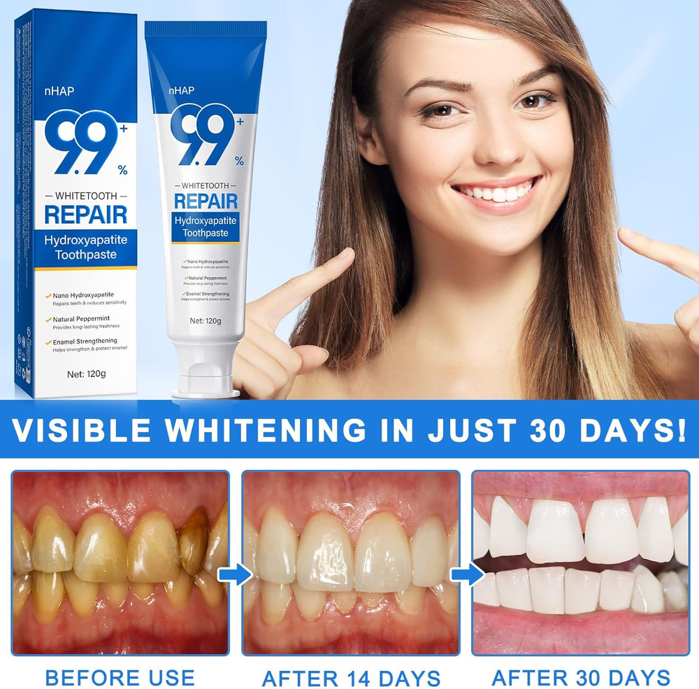 Hydroxyapatite Toothpaste 9.9%, Nano Hydroxyapatite Toothpaste (Fluoride Free...