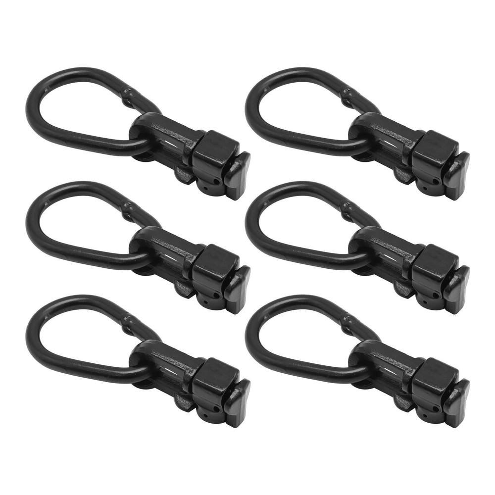 6 Pack Black L-Track Double Stud Tie Down Fitting with Pear Link Used with L ...