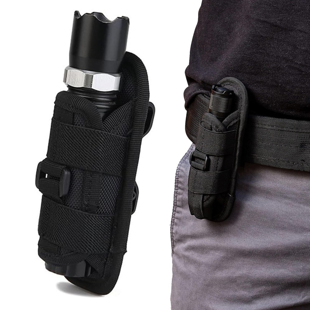 Tactical Flash Light Nylon Pouch Belt Adjustable Heavy Duty Flashlight Holder