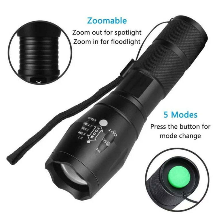 Super Bright Tactical Military LED Flashlight flash light 2000 Lumen 10000 LUX!
