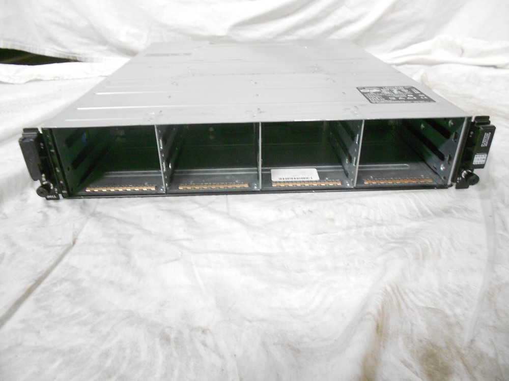 Dell PowerVault MD3800F 12x 3.5" CHASSIS Storage Array. No controllers. 2x PSU