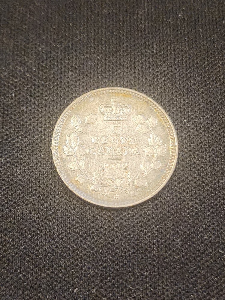 1902H Canada 5 Cents Silver Coin