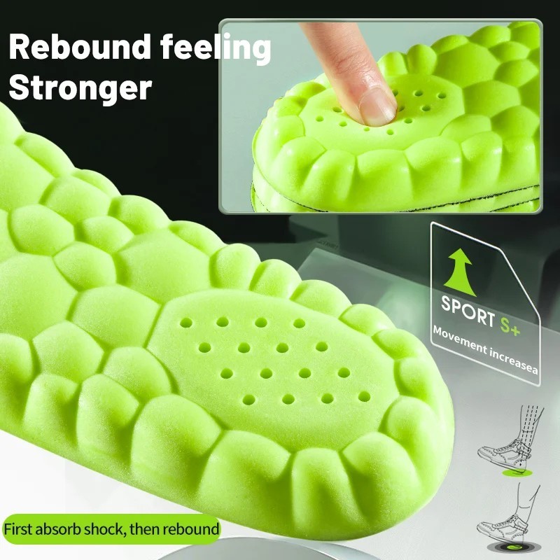 4D Sport Insole Super Soft Shock Absorption Orthopedic Shoe Inserts
