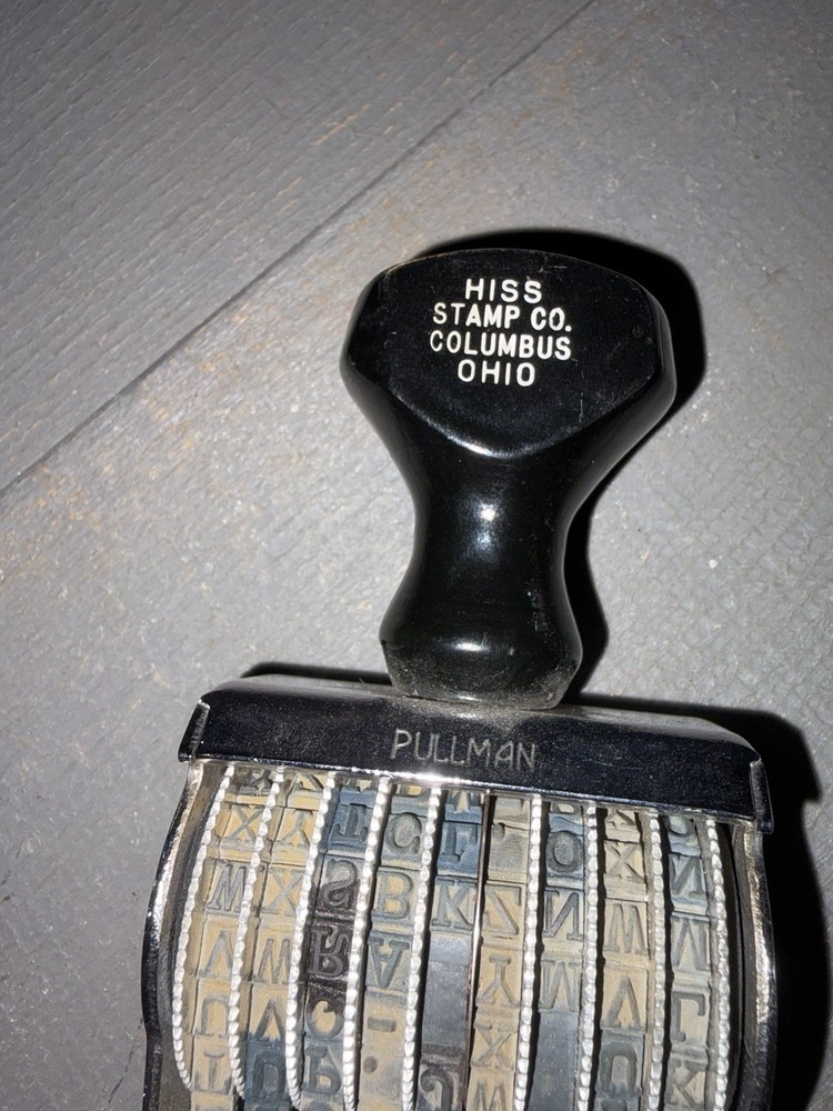 Vintage Pullman Stamper Hiss Stamp co