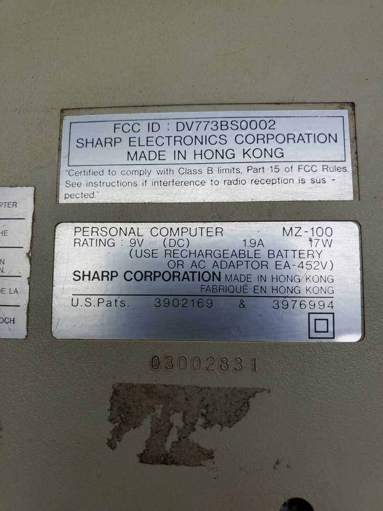 Sharp MZ-100 Luggable PC Power Tested