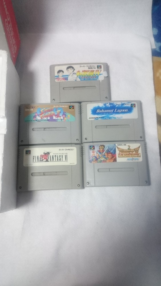 complete! 5Games+Nintendo Super Famicom Console System Boxed Ship Free!