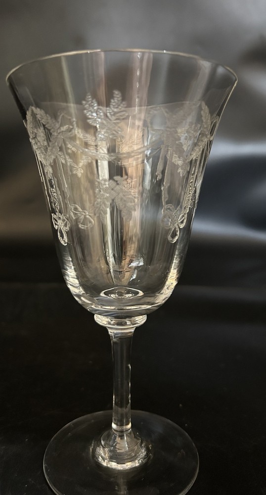 5 Antique Etched Wine Goblets