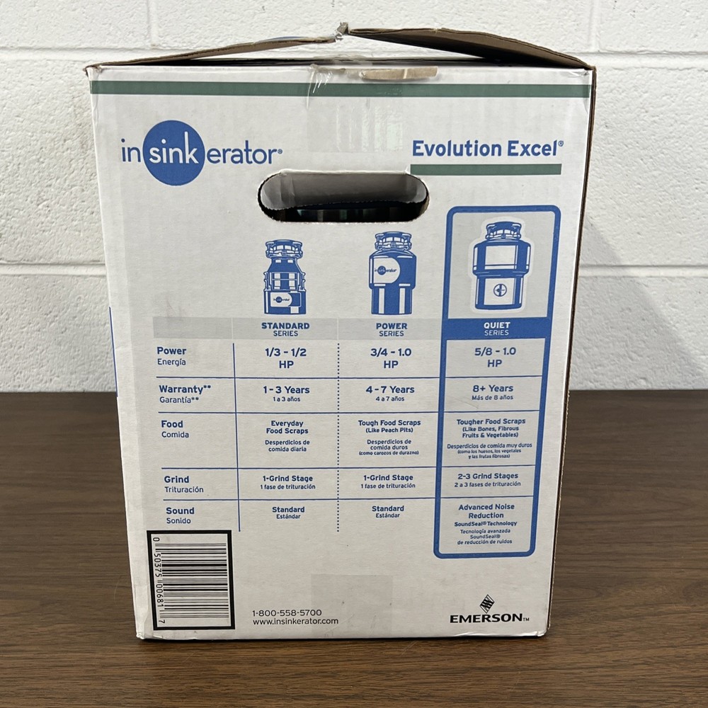 InSinkErator Evolution Excel 1.0 HP Quite Series Food Waste Garbage Disposal