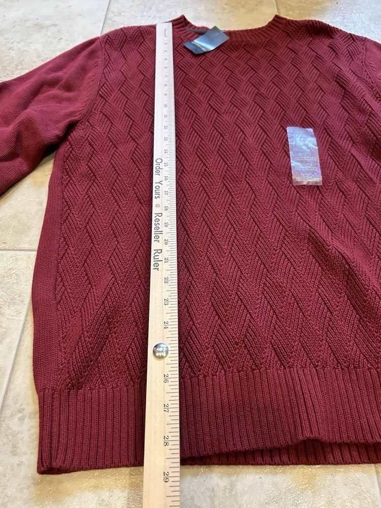 St John’s Bay Deep Wine Pullover Knit Sweater Men’s Large NWT