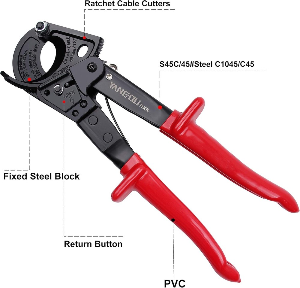 Yangoutool Heavy Duty Cable Ratchet Cutter 1 Pack