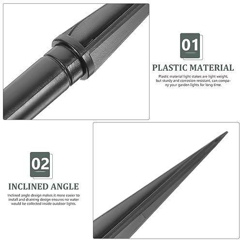 Plastic Ground Spikes 10pcs Solar Light Stakes, Plastic 11X1.2CM Black