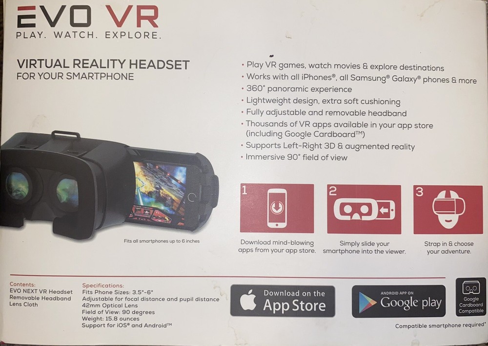 EVO VR Virtual Reality Headset for your Smart Phone