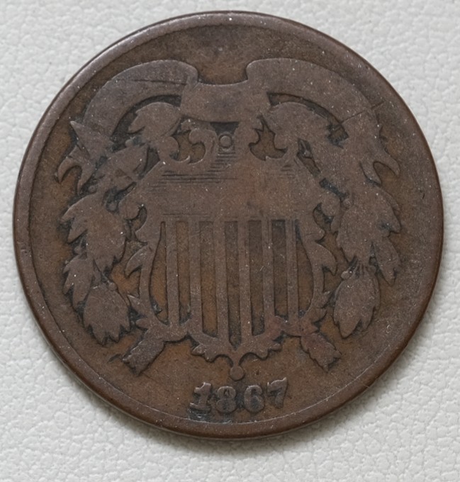 1867 2c Two Cent Piece /B65