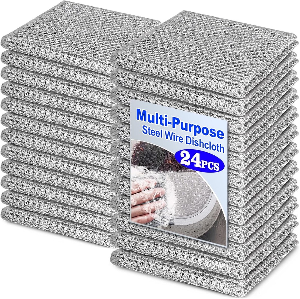 Multipose Wire Dishwashing Rag, Non Scratch Wire Dishcloth,