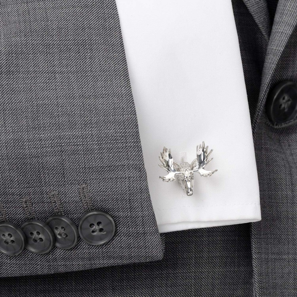 Antique Sterling Silver Moose Cufflinks