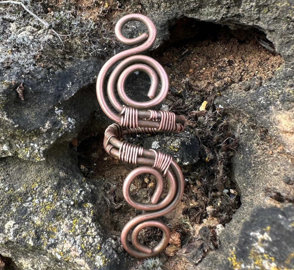 Solid Copper Minimalist Healing Handmade Unisex Ring, Spiral
