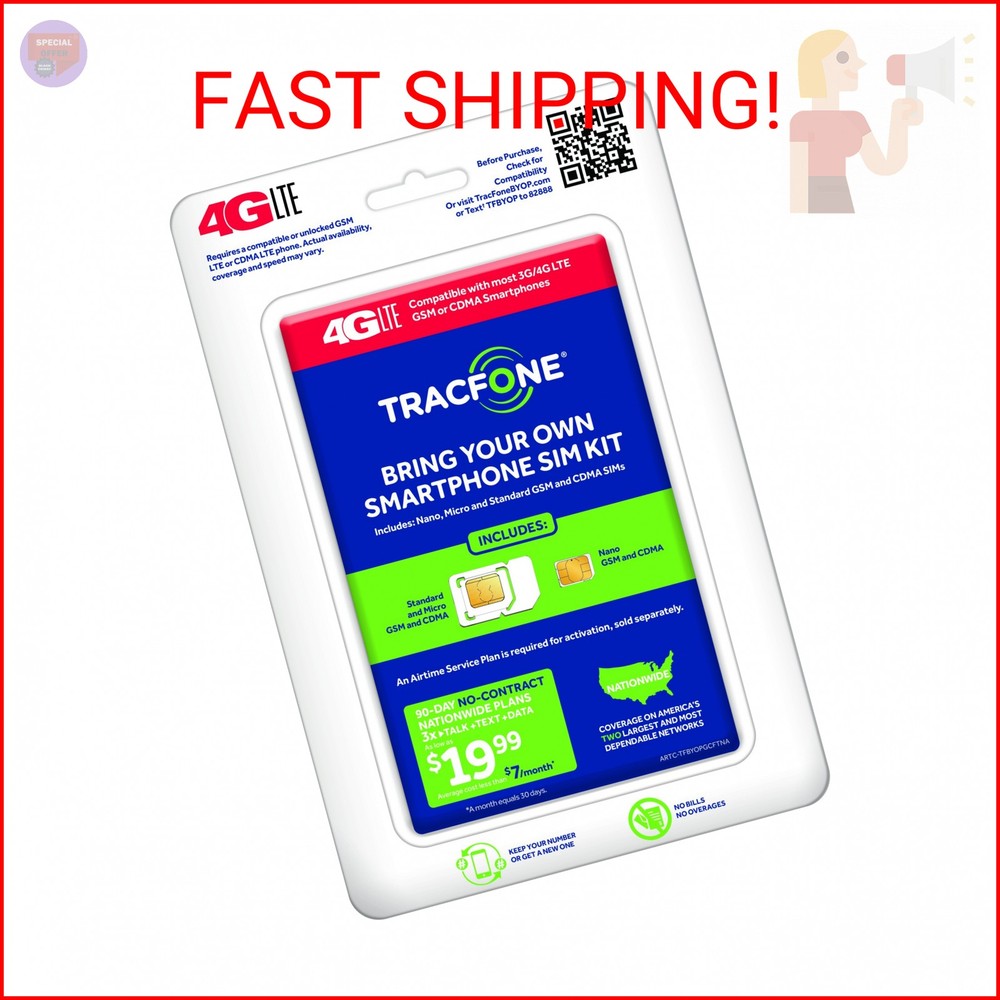 TracFone Bring Your Own Phone SIM Activation Kit – Retail Packaging