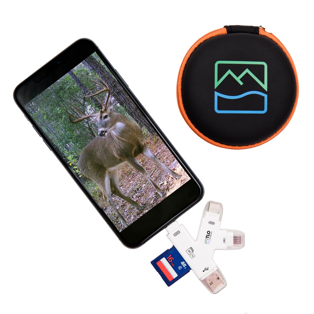TrophyTracker Trail Camera Memory Card Reader for iPhone/Android, Laptop V3/2020