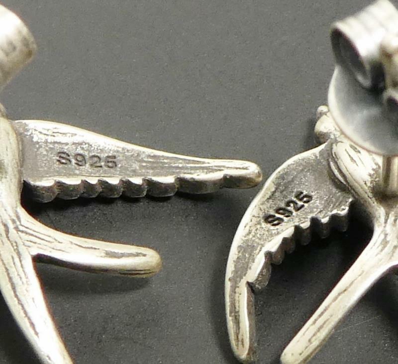 Unique Handmade Sterling Silver Small Flying Swallow Birds Post Stud Earrings